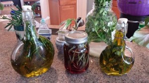 herbs in oil and vinegar